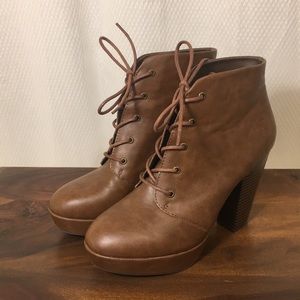 MOSSIMO Faux Leather High Heel Ankle Booties